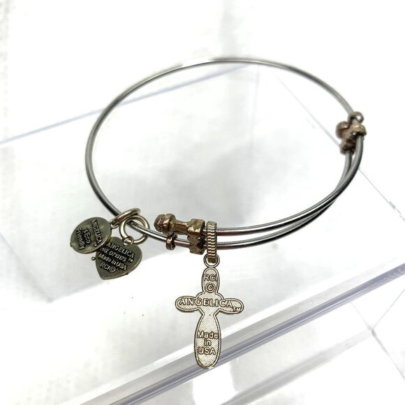 Angelica Celtic Cross Charm Bracelet - Silver, Expands 2"- 3.5" - Picture 2 of 2